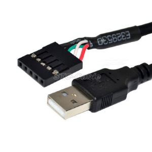 USB 2.0 вилка на кабель PCB платы заголовка женского USB 5Pin